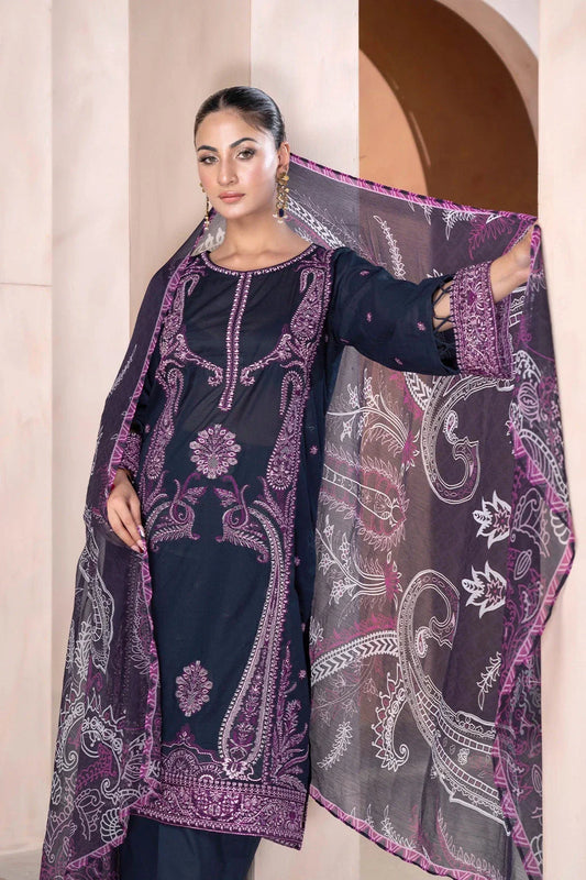 3PC Embroidered Unstitched Lawn Suit KSC-3372 Embroidered KHAS STORES 