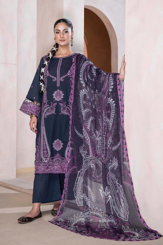 3PC Embroidered Unstitched Lawn Suit KSC-3372 Embroidered KHAS STORES 