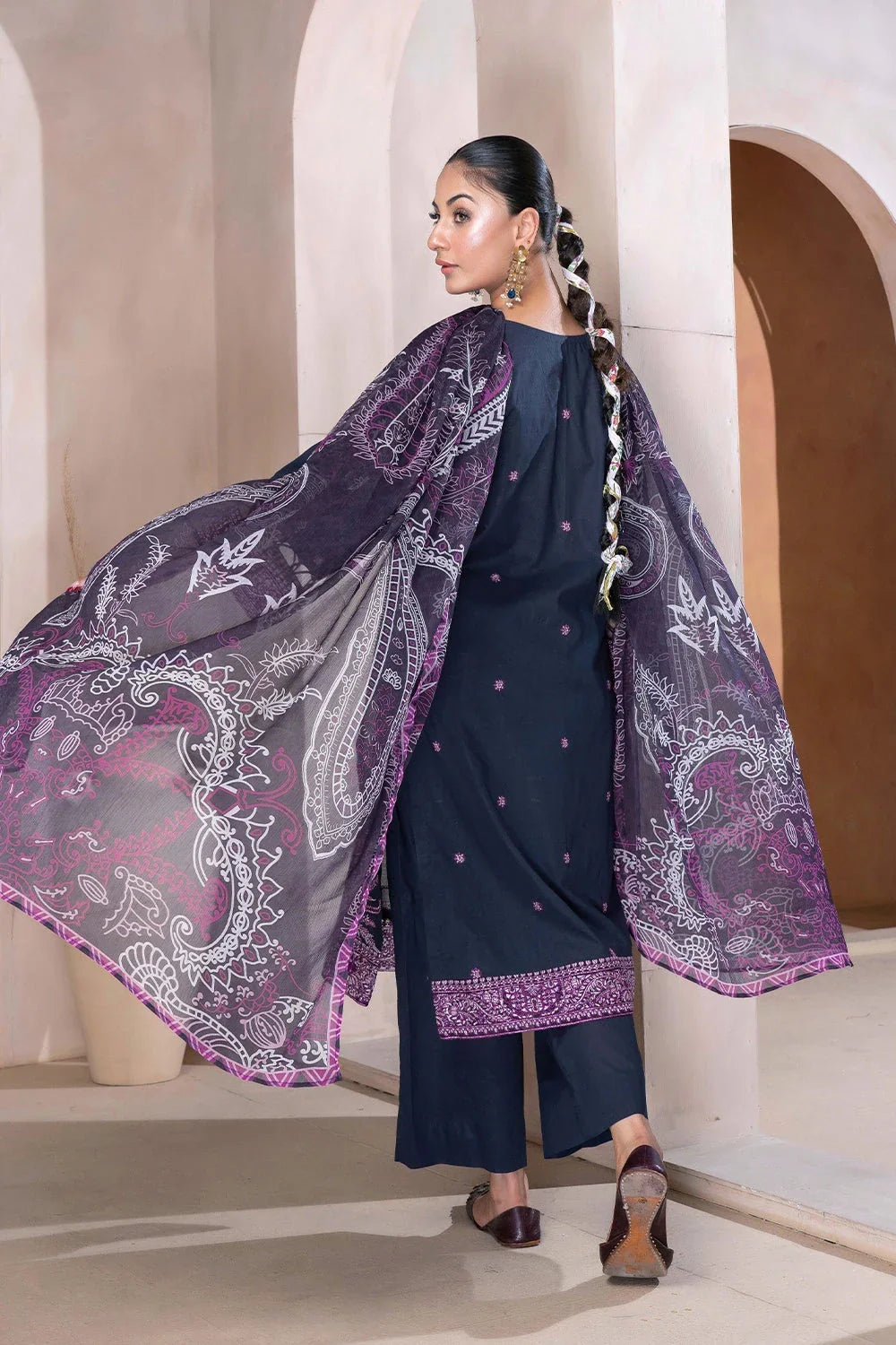 3PC Embroidered Unstitched Lawn Suit KSC-3372 Embroidered KHAS STORES 