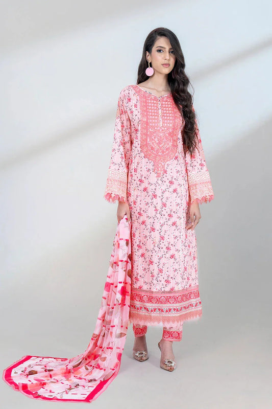 3PC Embroidered Unstitched Lawn Suit KSC-3434 Embroidered KHAS STORES 