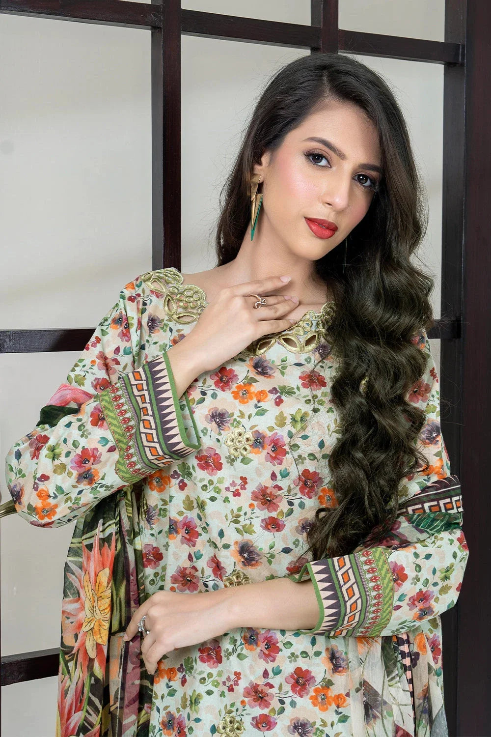3PC Embroidered Unstitched Lawn Suit KSC-3437 Embroidered KHAS STORES 