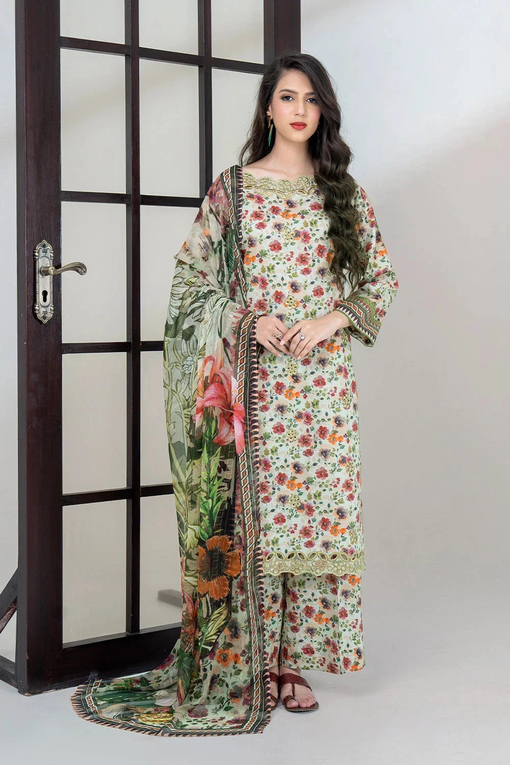 3PC Embroidered Unstitched Lawn Suit KSC-3437 Embroidered KHAS STORES 