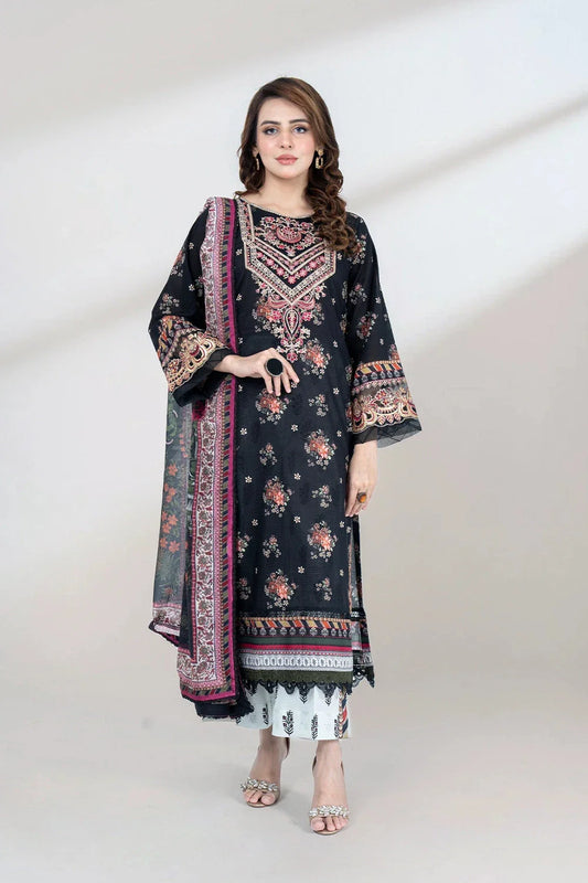 3PC Embroidered Unstitched Lawn Suit KSC-3439 Embroidered KHAS STORES 