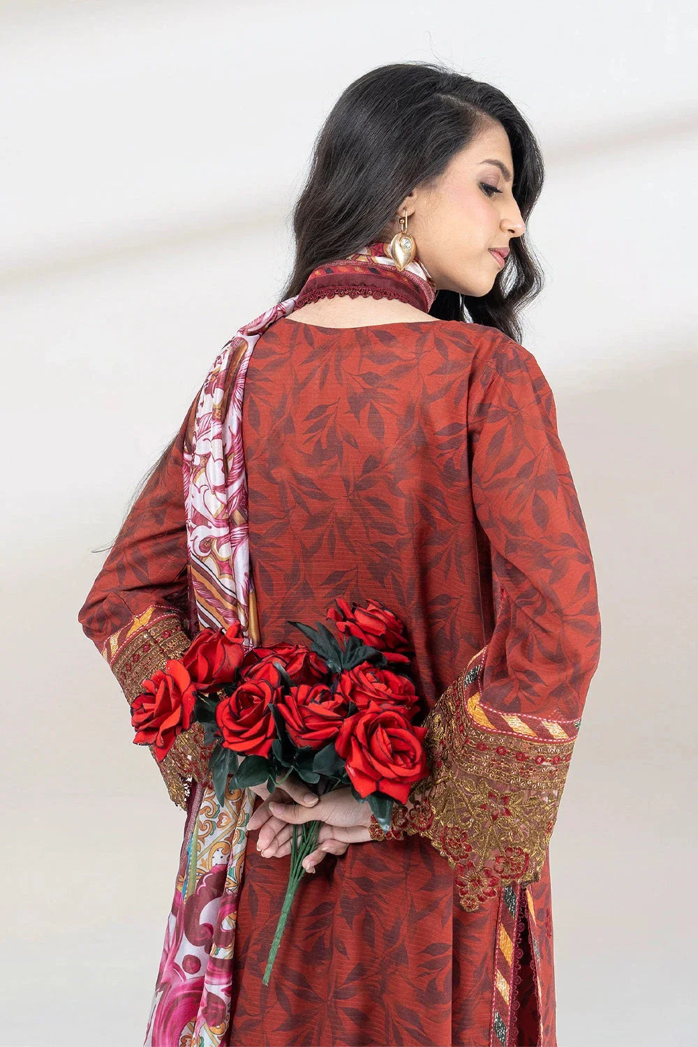 3PC Embroidered Unstitched Lawn Suit KSC-3440 Embroidered KHAS STORES 