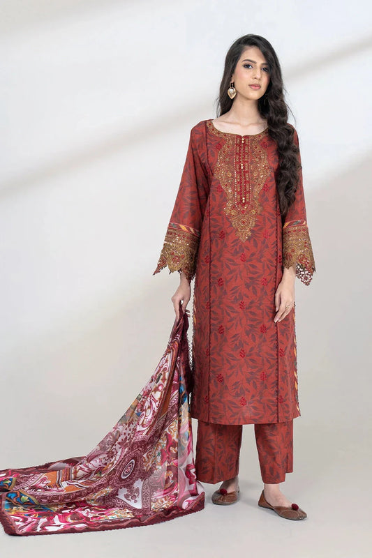 3PC Embroidered Unstitched Lawn Suit KSC-3440 Embroidered KHAS STORES 