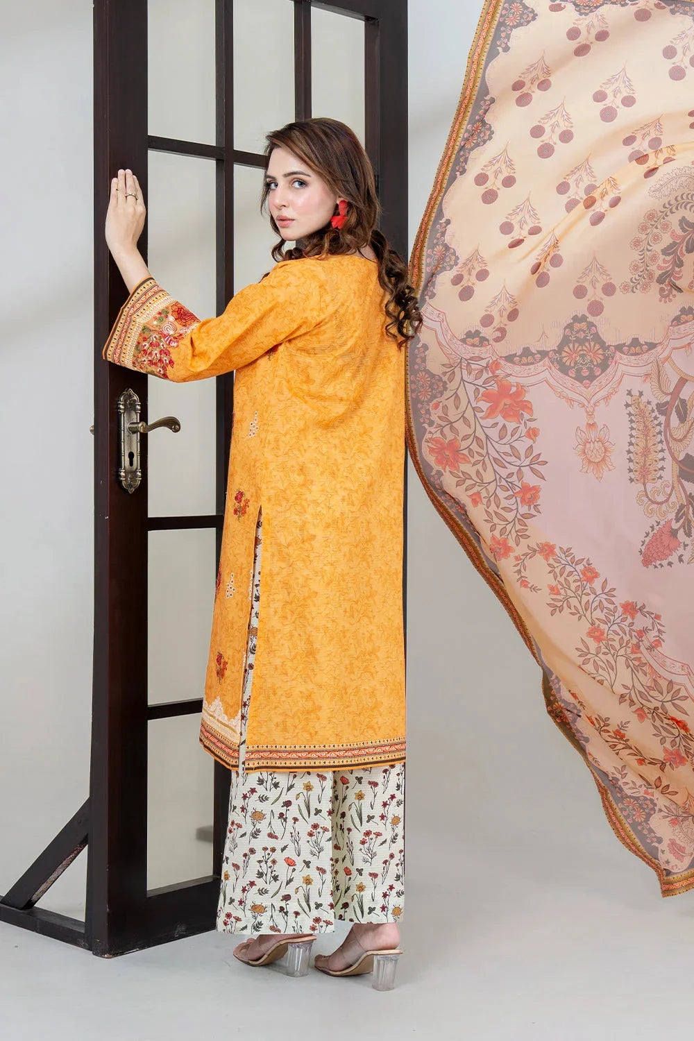 3PC Embroidered Unstitched Lawn Suit KSC-3441 Embroidered KHAS STORES 