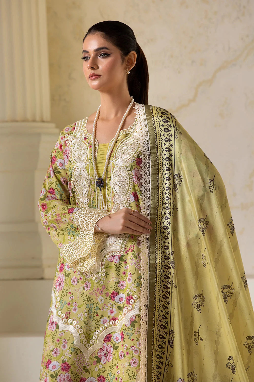 3PC Embroidered Unstitched Lawn Suit KSE-2724 Embroidered KHAS STORES 