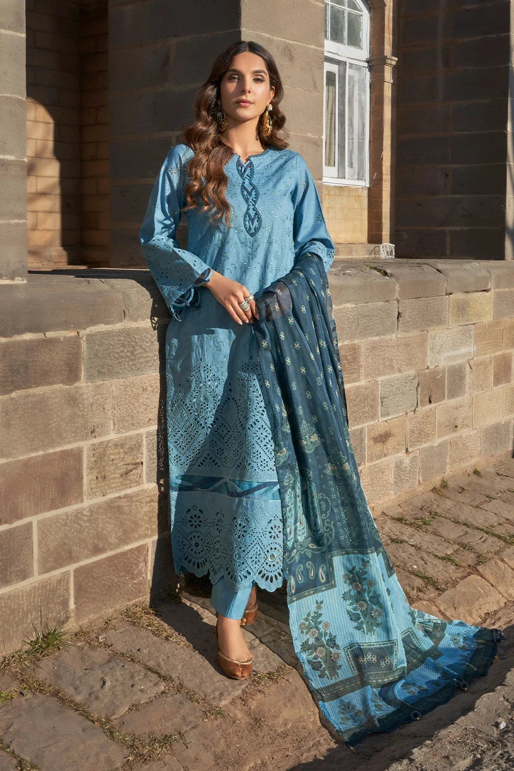 3PC Embroidered Unstitched Lawn Suit KSE-3394 Embroidered KHAS STORES 