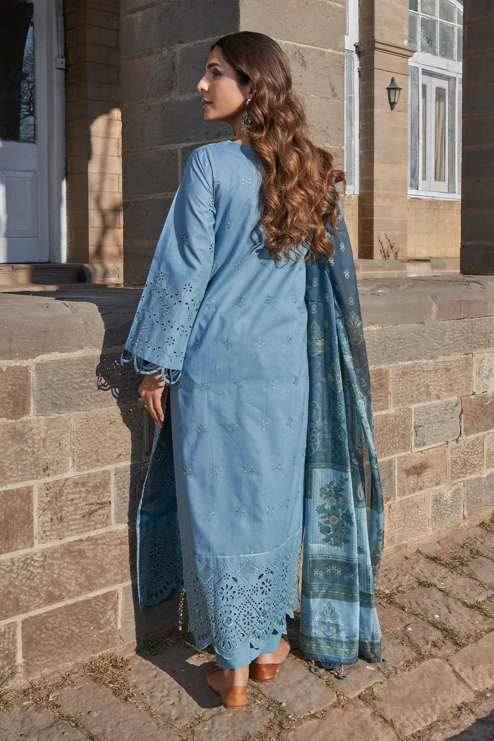 3PC Embroidered Unstitched Lawn Suit KSE-3394 Embroidered KHAS STORES 