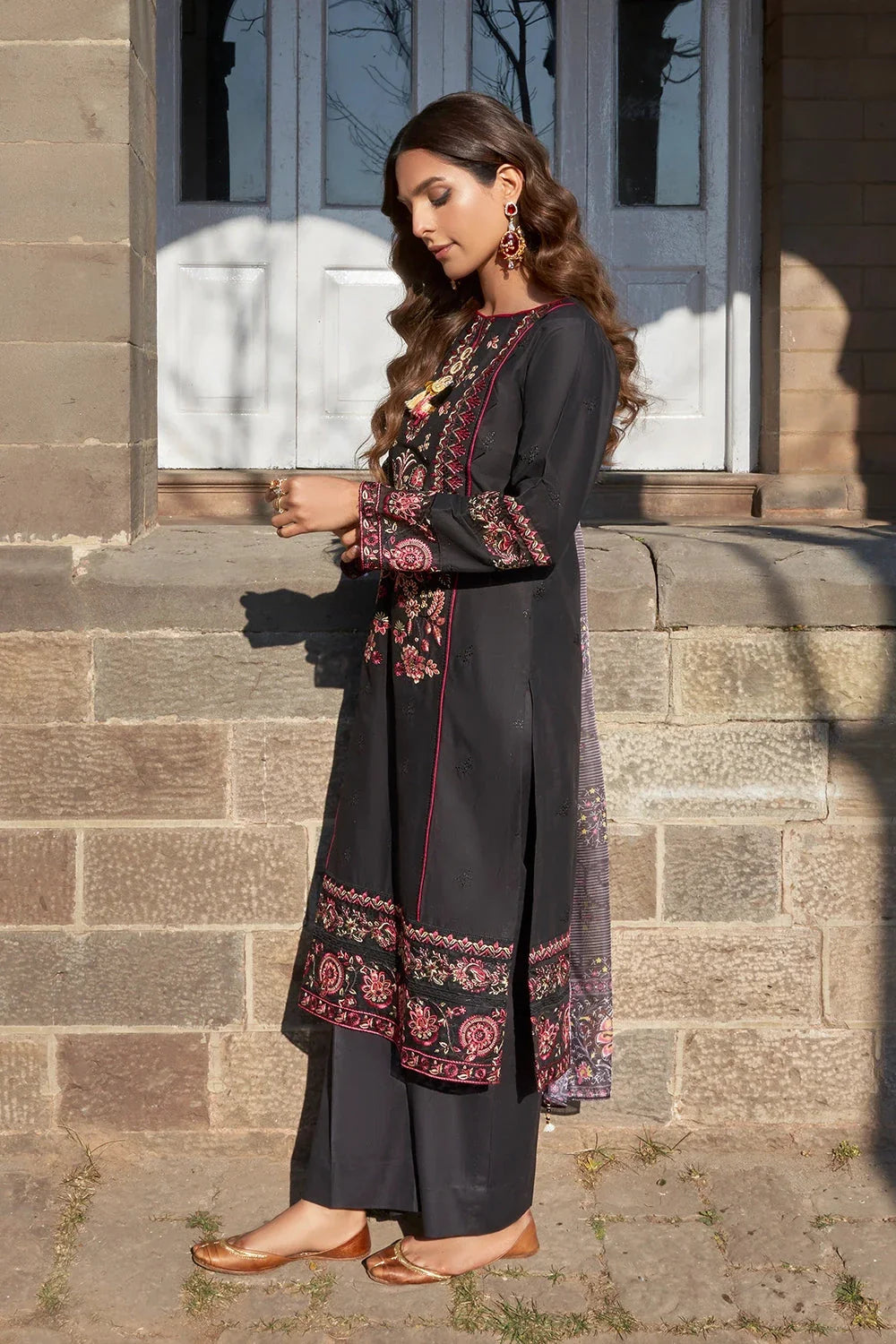 3PC Embroidered Unstitched Lawn Suit KSE-3398 Embroidered KHAS STORES 