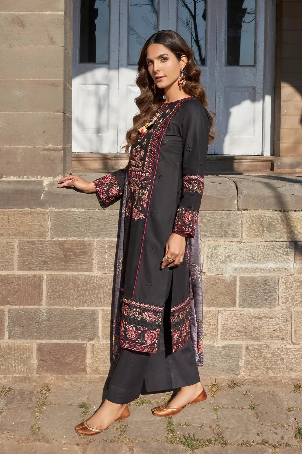 3PC Embroidered Unstitched Lawn Suit KSE-3398 Embroidered KHAS STORES 