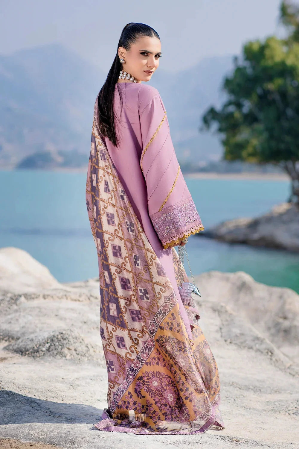 3PC Embroidered Unstitched Lawn Suit | KSE-3791 Embroidered KHAS STORES 