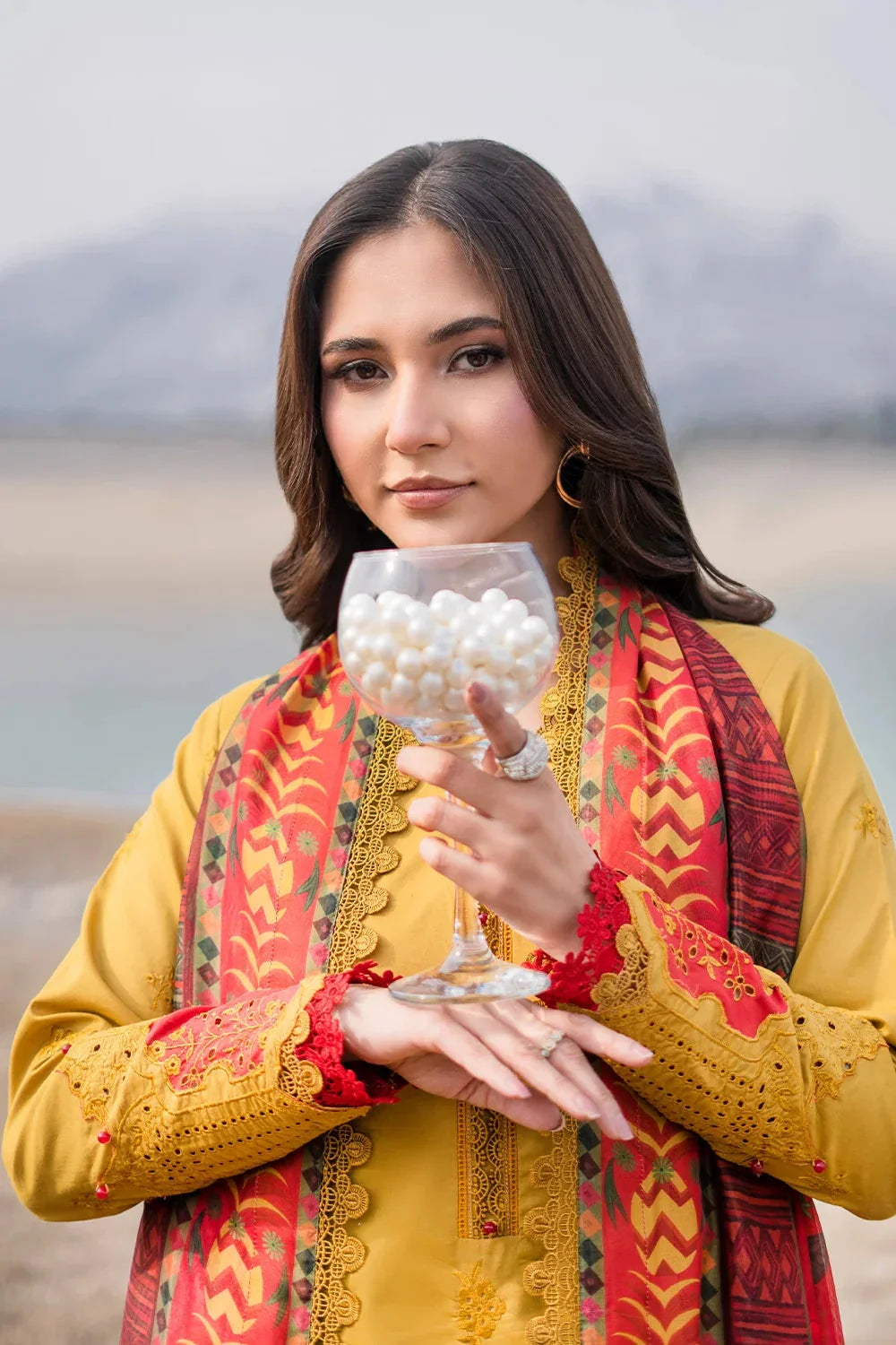 3PC Embroidered Unstitched Lawn Suit | KSE-3795 Embroidered KHAS STORES 