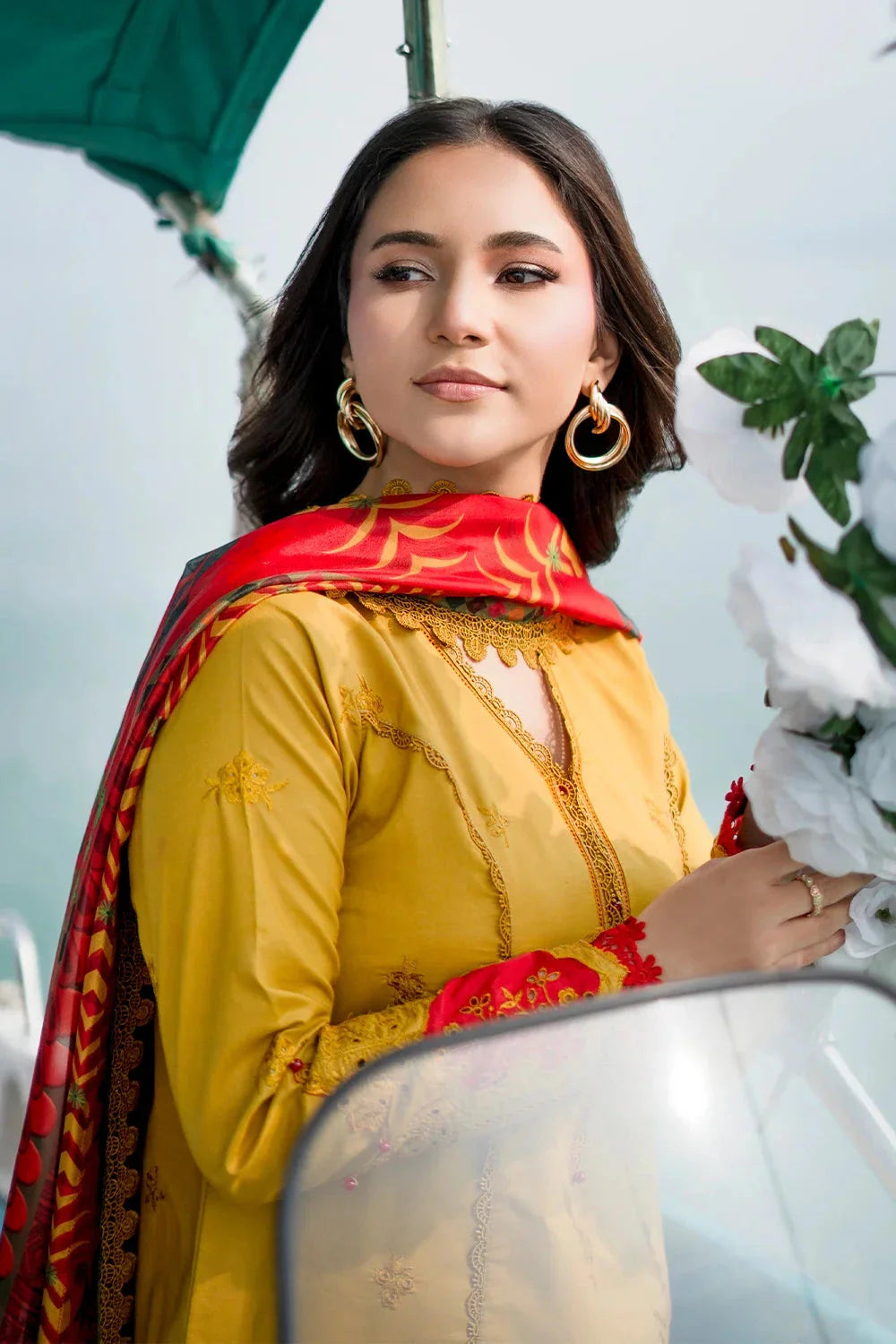 3PC Embroidered Unstitched Lawn Suit | KSE-3795 Embroidered KHAS STORES 