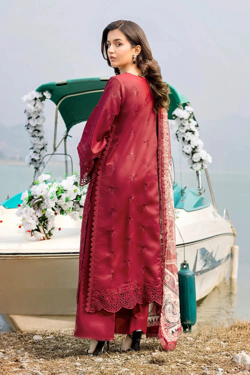 3PC Embroidered Unstitched Lawn Suit | KSE-3796 Embroidered KHAS STORES 