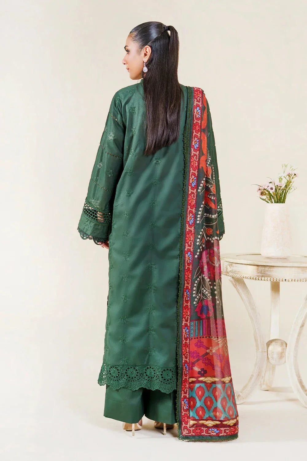 3PC Embroidered Unstitched Lawn Suit | KSE-3799 Embroidered KHAS STORES 