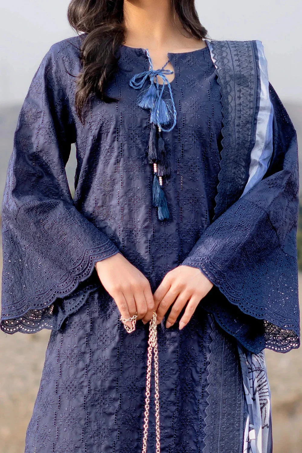 3PC Embroidered Unstitched Lawn Suit | KSE-3810 Embroidered KHAS STORES 