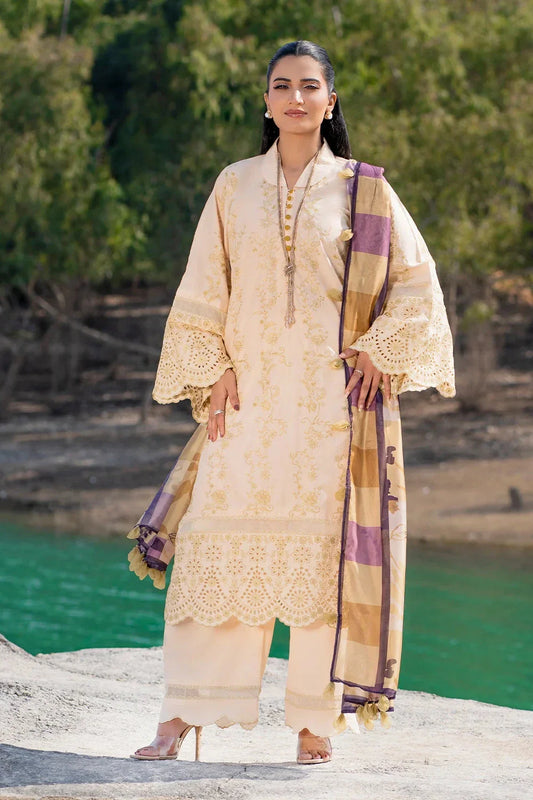 3PC Embroidered Unstitched Lawn Suit | KSE-3811 Embroidered KHAS STORES 