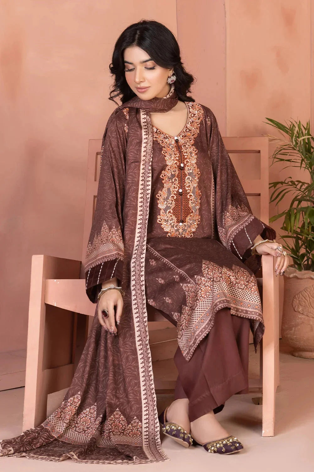 3PC Embroidered Unstitched Linen Suit KKTE-3702 Embroidered KHAS STORES 