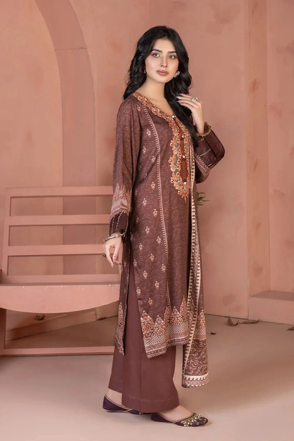 3PC Embroidered Unstitched Linen Suit KKTE-3702 Embroidered KHAS STORES 