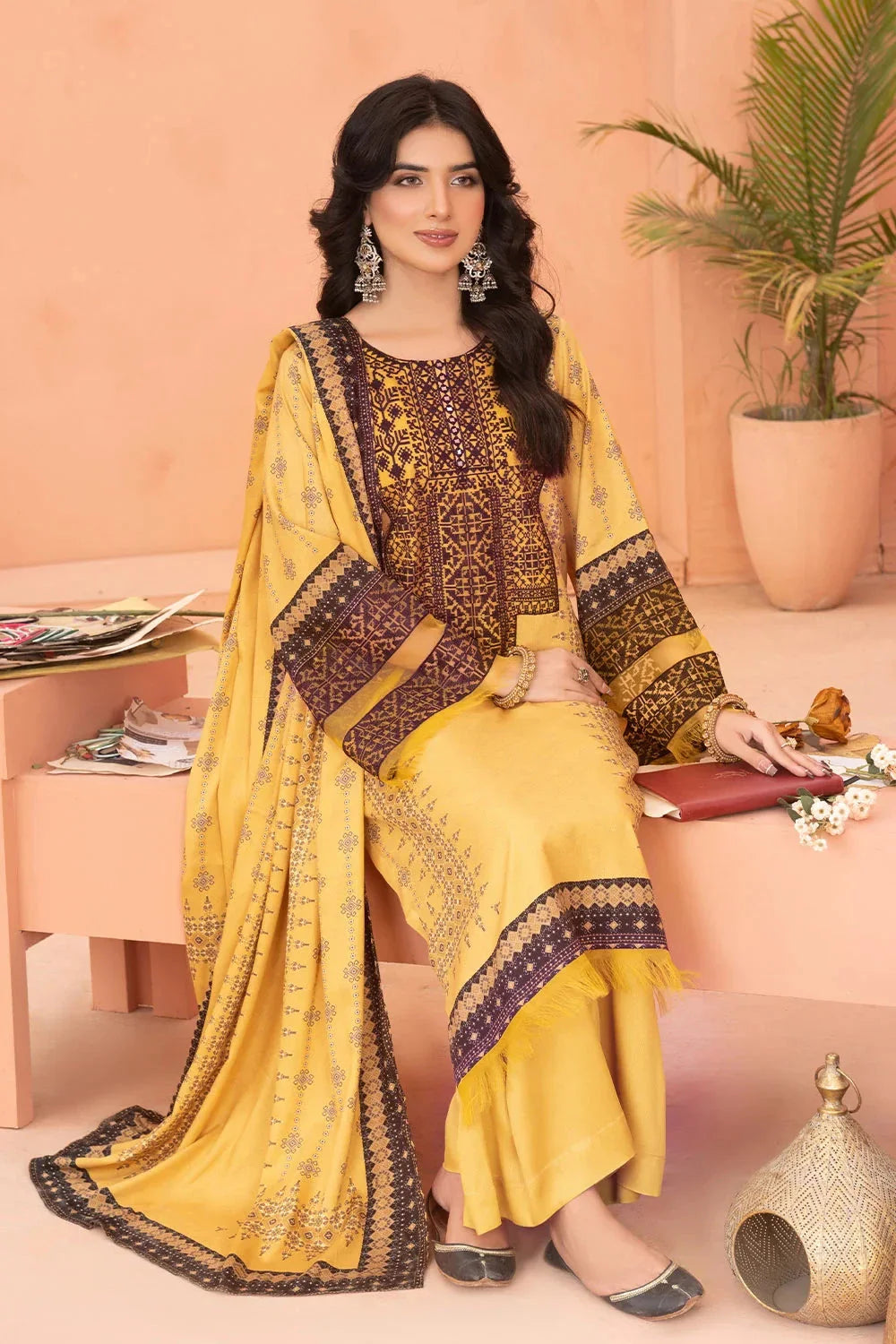 3PC Embroidered Unstitched Linen Suit KKTE-3703 Embroidered KHAS STORES 