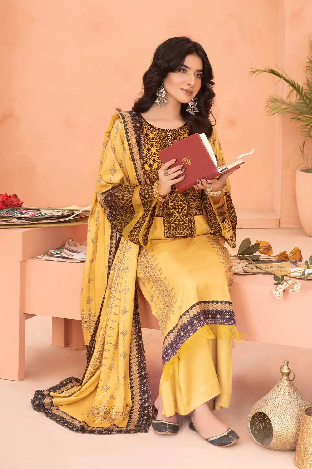 3PC Embroidered Unstitched Linen Suit KKTE-3703 Embroidered KHAS STORES 