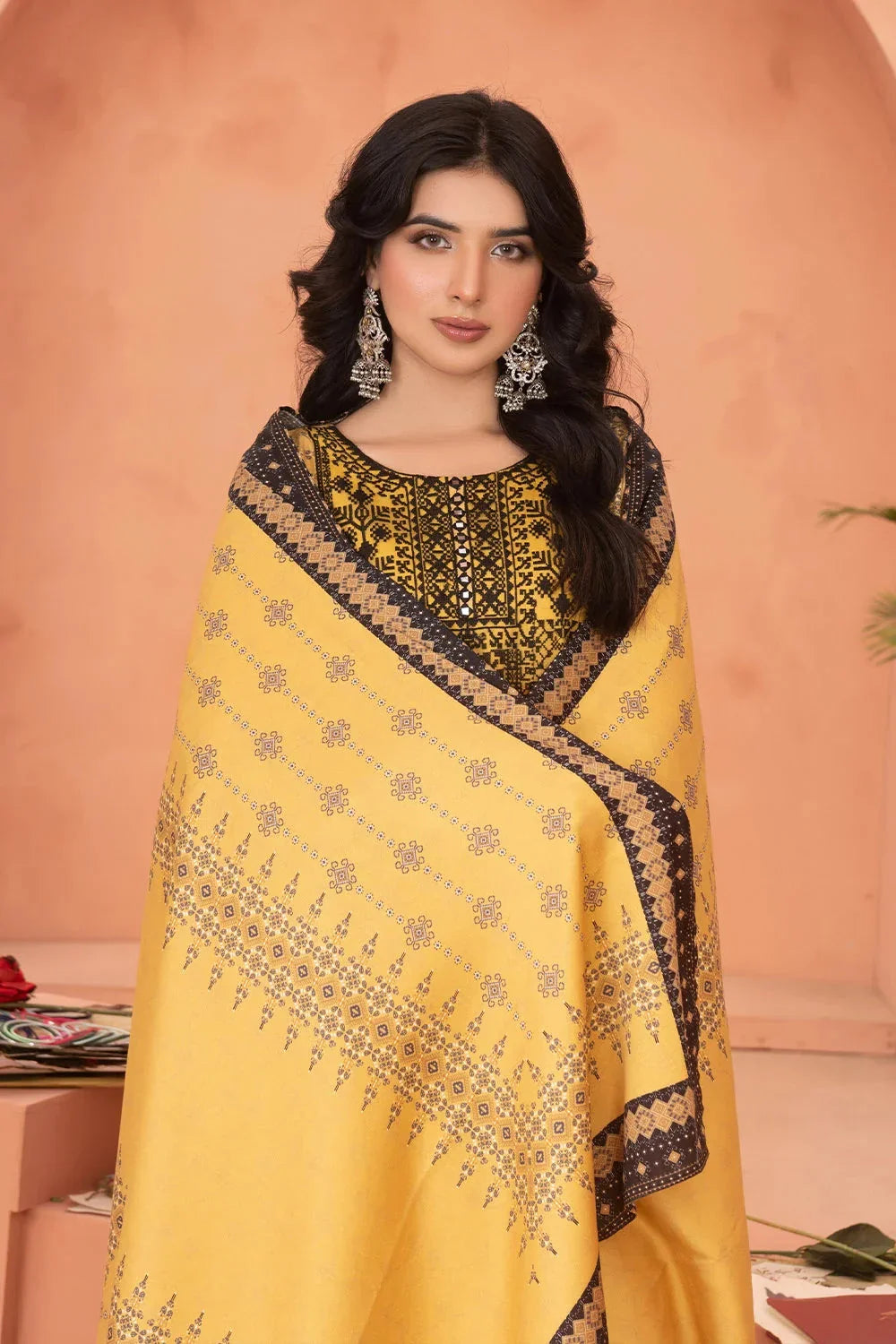 3PC Embroidered Unstitched Linen Suit KKTE-3703 Embroidered KHAS STORES 