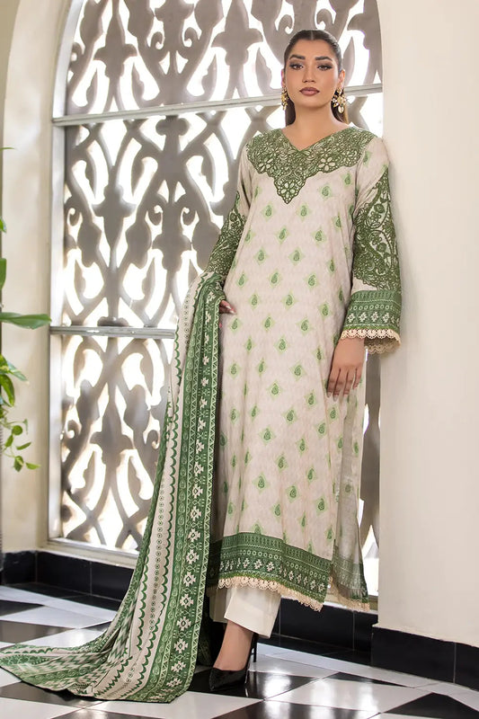3PC Embroidered Unstitched Linen Suit KLE-2963 Embroidered KHAS STORES 