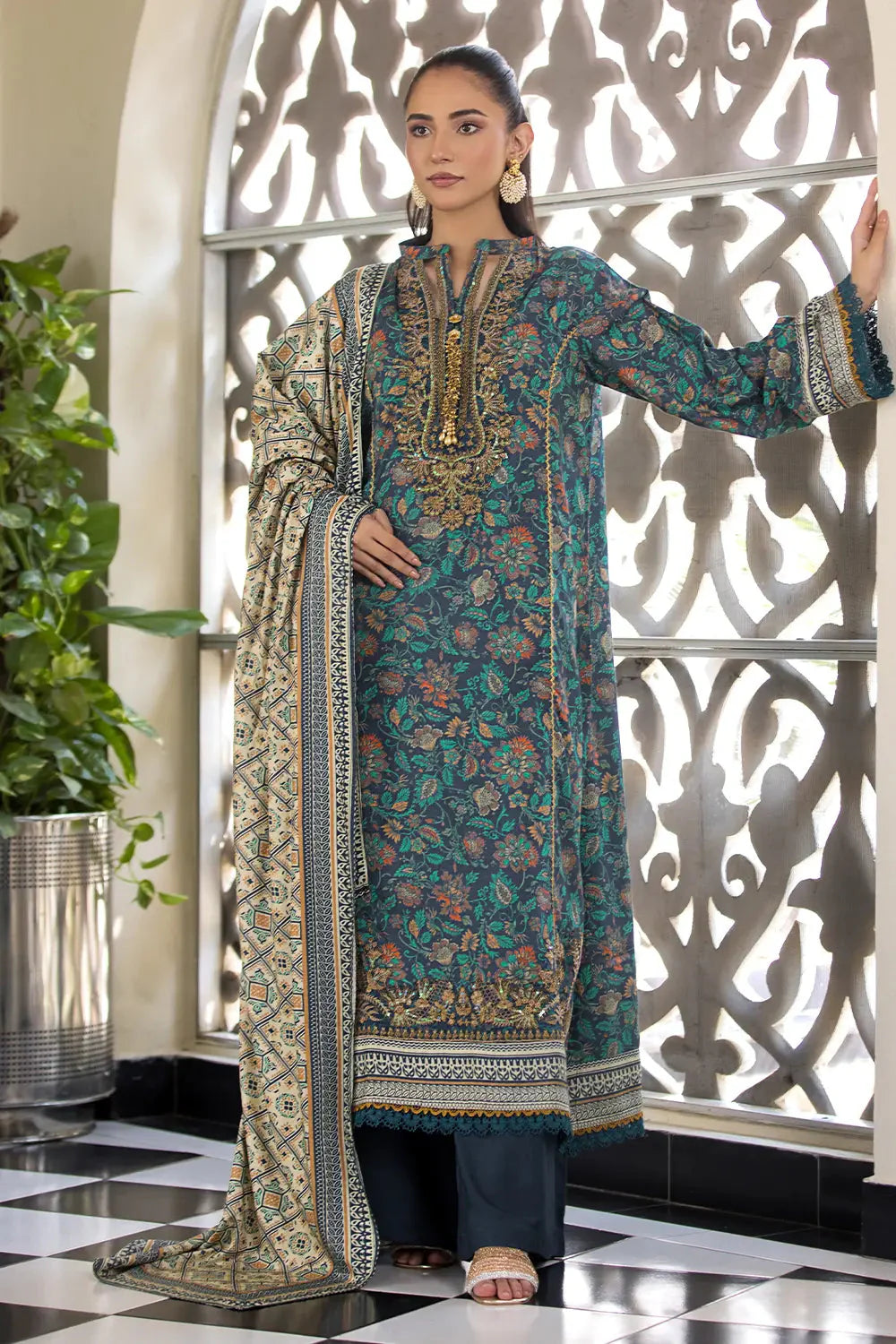 3PC Embroidered Unstitched Linen Suit KLE-2967 Embroidered KHAS STORES 