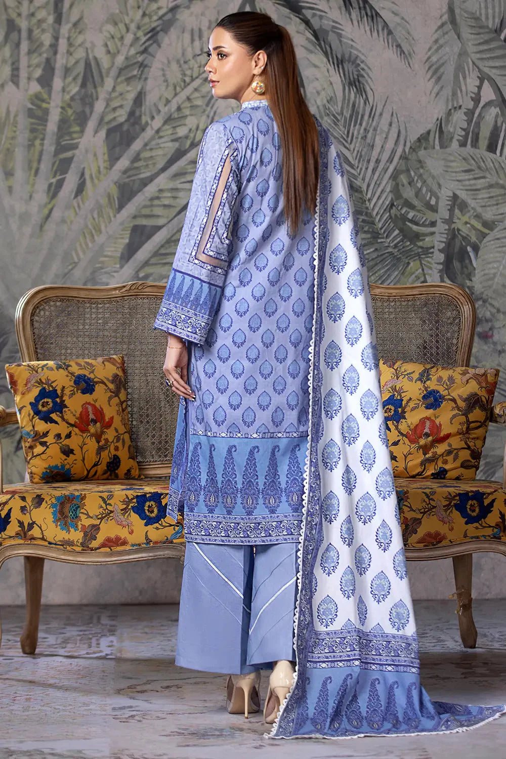 3PC Printed Unstitched Cambric Suit KCC-2854 Printed KHAS STORES 