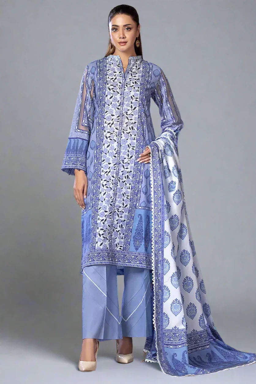 3PC Printed Unstitched Cambric Suit KCC-2854 Printed KHAS STORES 