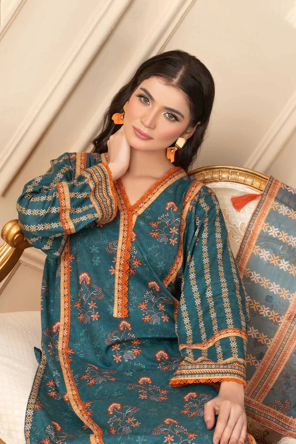 3PC Printed Unstitched Cambric Suit KCC-3546 Printed KHAS STORES 