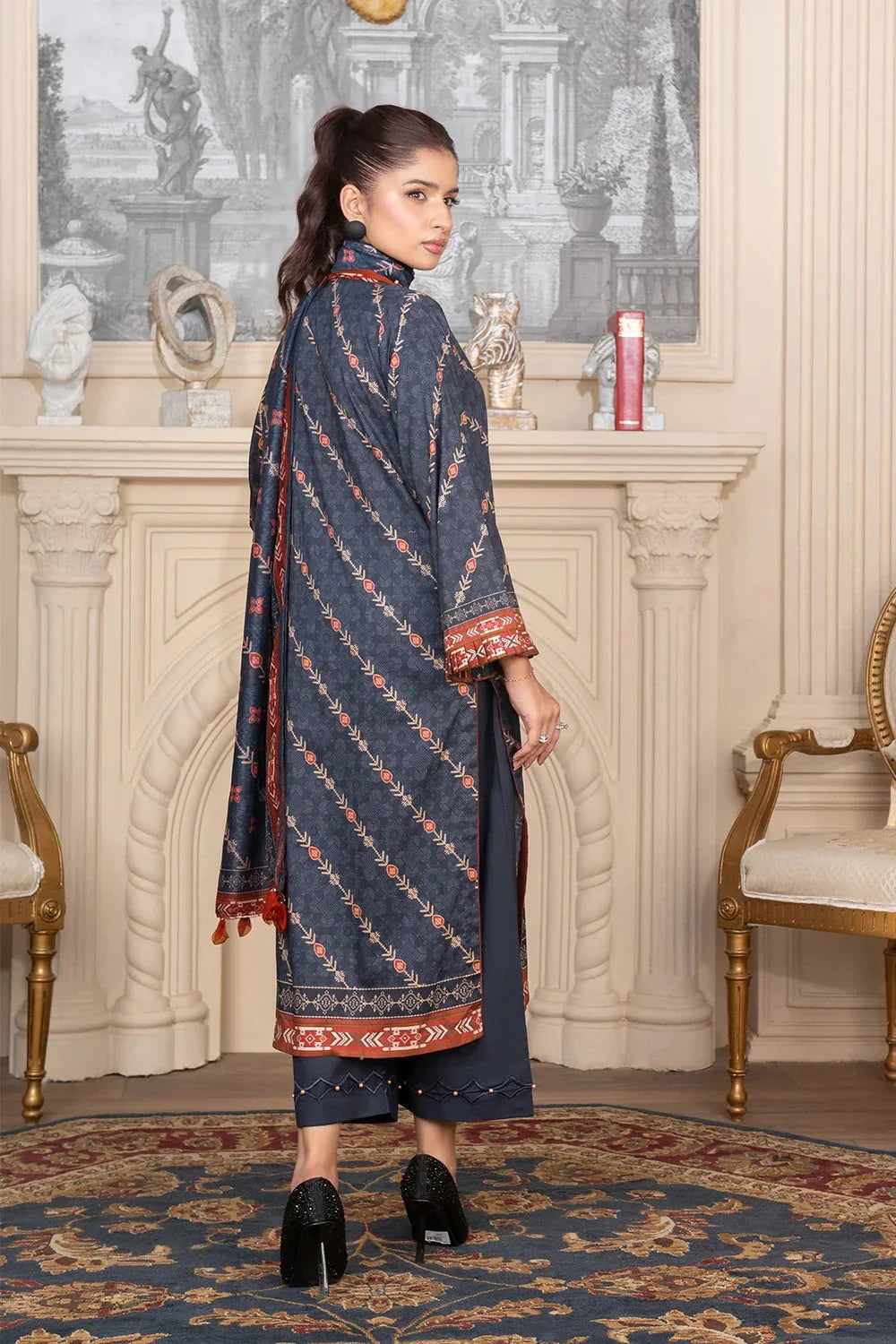 3PC Printed Unstitched Cambric Suit KCC-3547 Printed KHAS STORES 