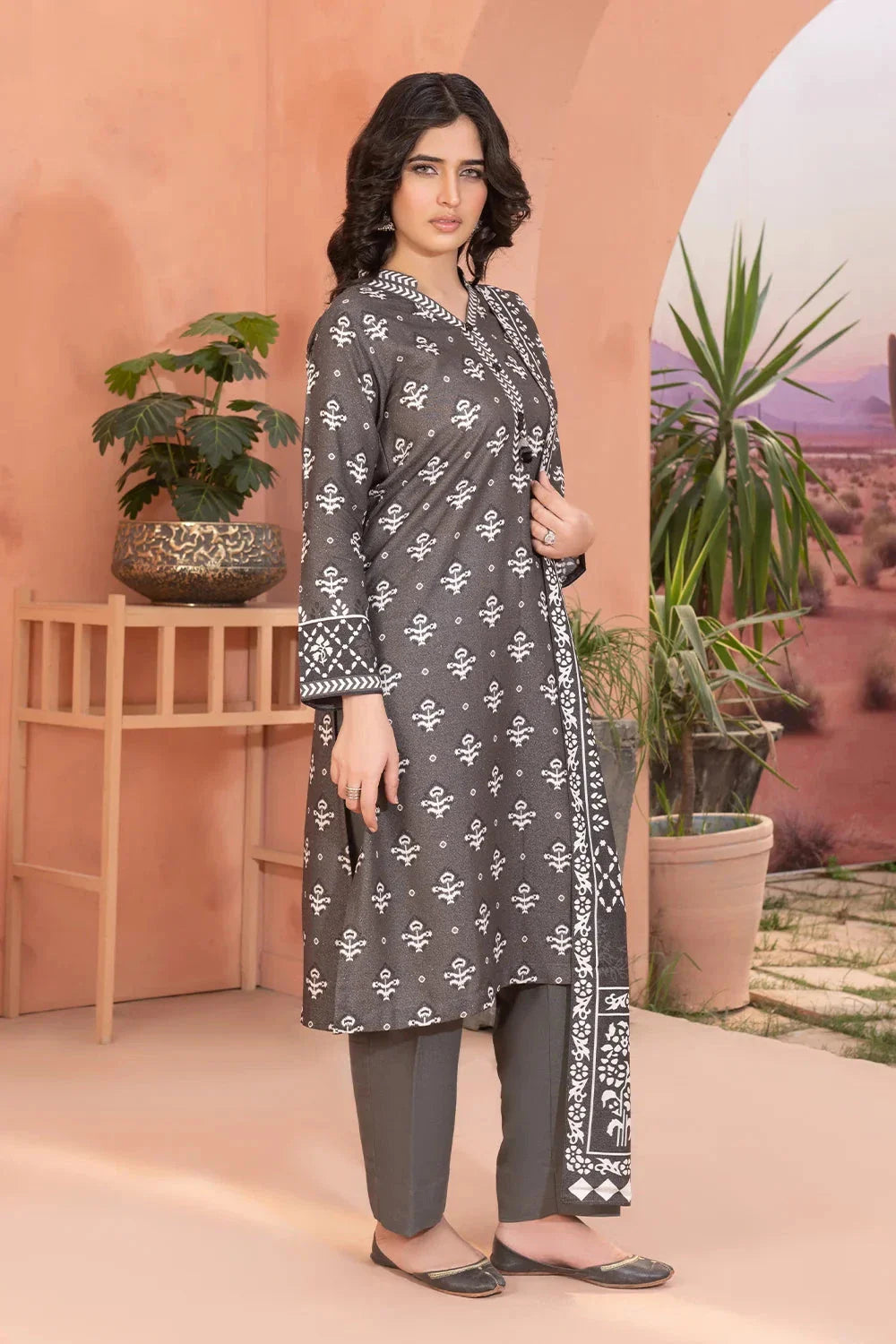 3PC Printed Unstitched Karandi Suit KKR-3594 Printed KHAS STORES 