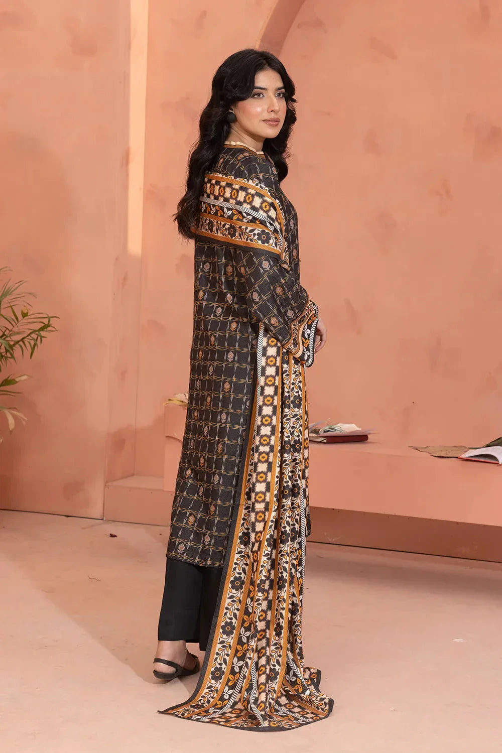 3PC Printed Unstitched Karandi Suit KKR-3595 Printed KHAS STORES 