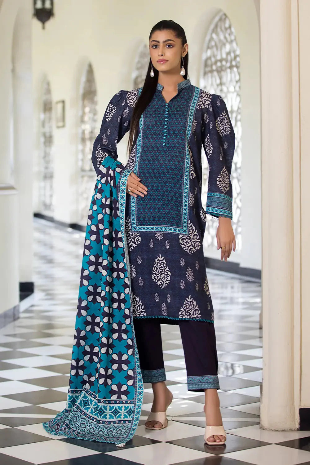 3PC Printed Unstitched Khaddar Suit KKH-2870 Printed KHAS STORES 