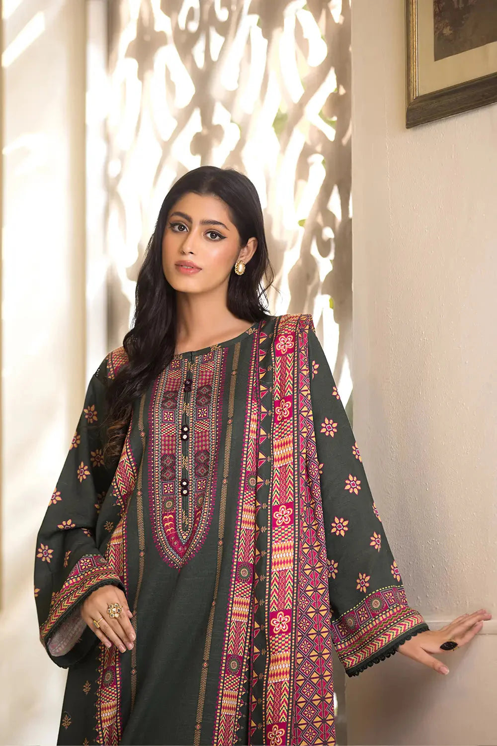 3PC Printed Unstitched Khaddar Suit KKH-2874 Printed KHAS STORES 
