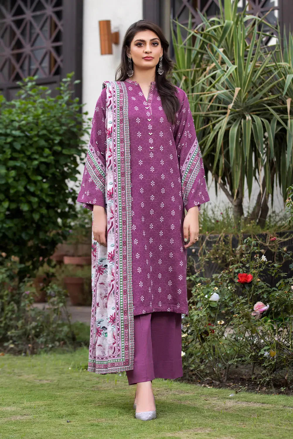 3PC Printed Unstitched Khaddar Suit KKH-2895 Printed KHAS STORES 