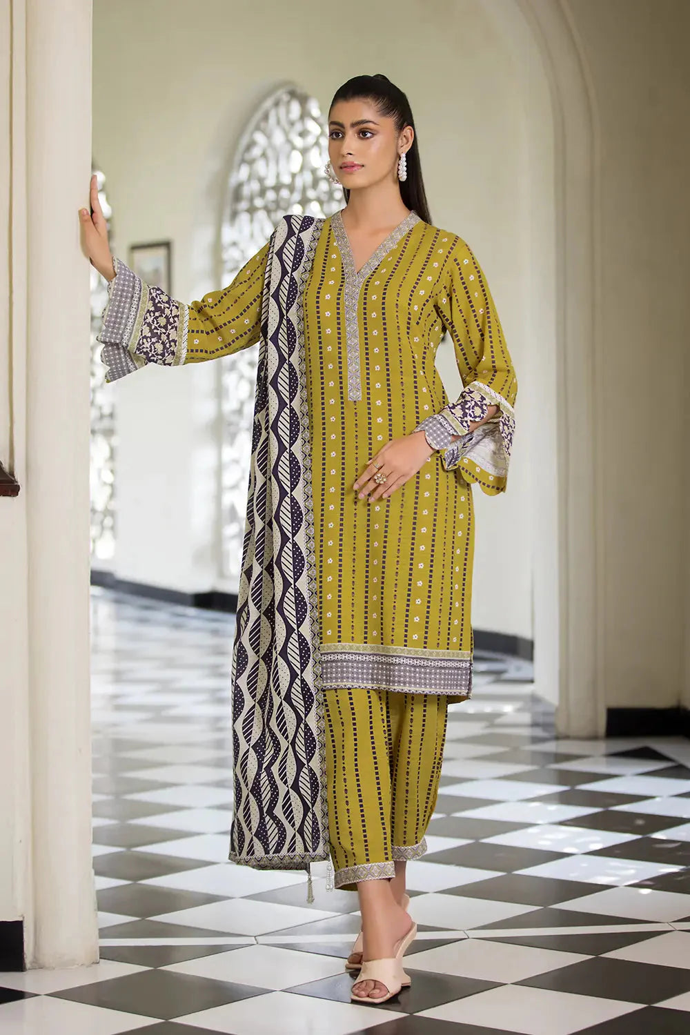 3PC Printed Unstitched Khaddar Suit KKH-2905 Printed KHAS STORES 
