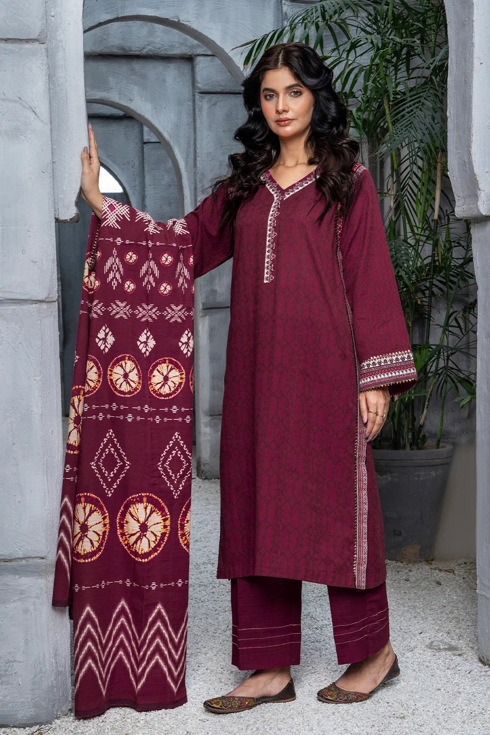 3PC Printed Unstitched Khaddar Suit KKH-3003 Printed KHAS STORES 