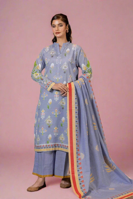 3PC Printed Unstitched Khaddar Suit KKH-3011 Printed KHAS STORES 