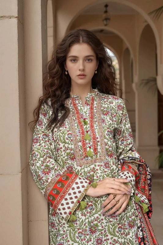 3PC Printed Unstitched Khaddar Suit KKH-3022 Printed KHAS STORES 