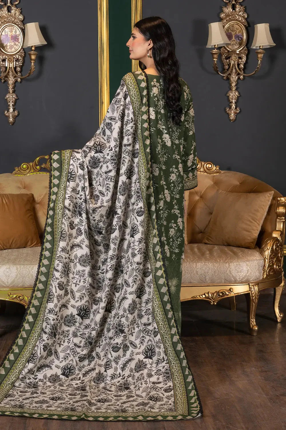 3PC Printed Unstitched Khaddar Suit KKH-3025 Printed KHAS STORES 