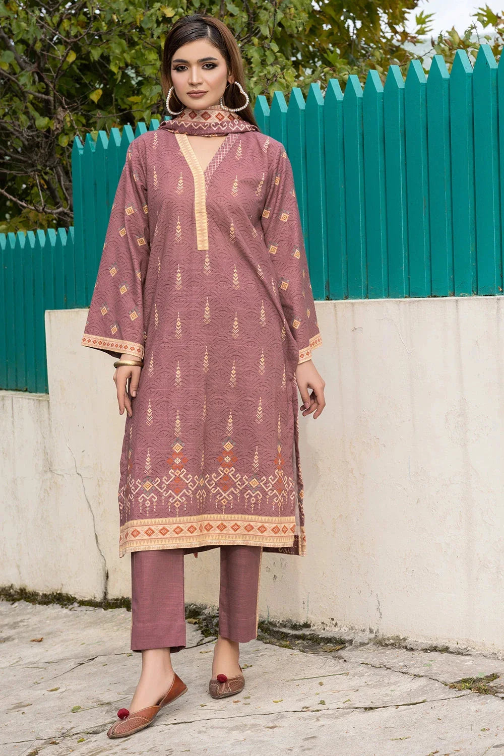 3PC Printed Unstitched Khaddar Suit KKH-3554 Printed KHAS STORES 