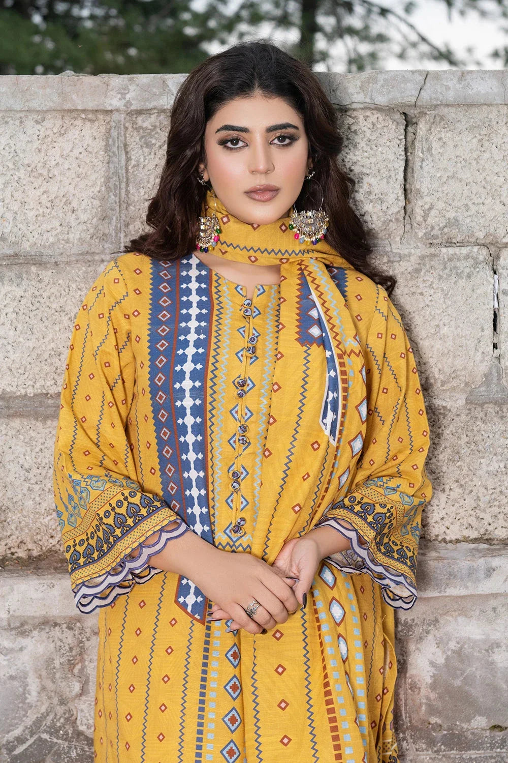 3PC Printed Unstitched Khaddar Suit KKH-3555 Printed KHAS STORES 