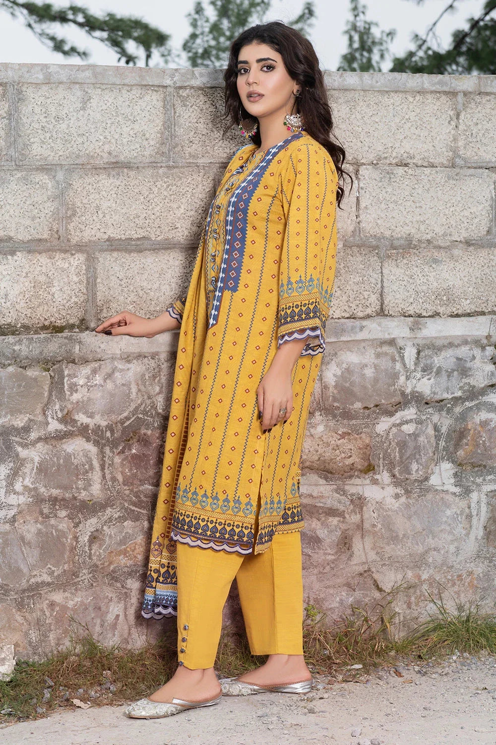 3PC Printed Unstitched Khaddar Suit KKH-3555 Printed KHAS STORES 