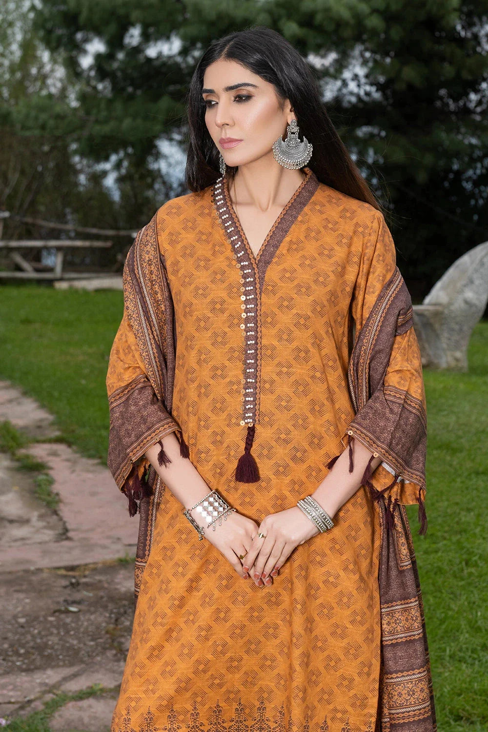 3PC Printed Unstitched Khaddar Suit KKH-3557 Printed KHAS STORES 