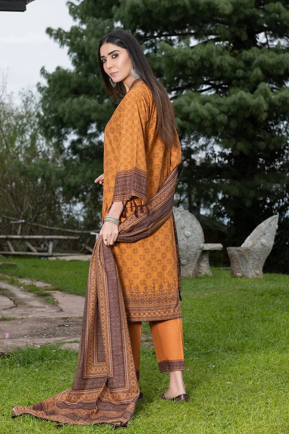 3PC Printed Unstitched Khaddar Suit KKH-3557 Printed KHAS STORES 