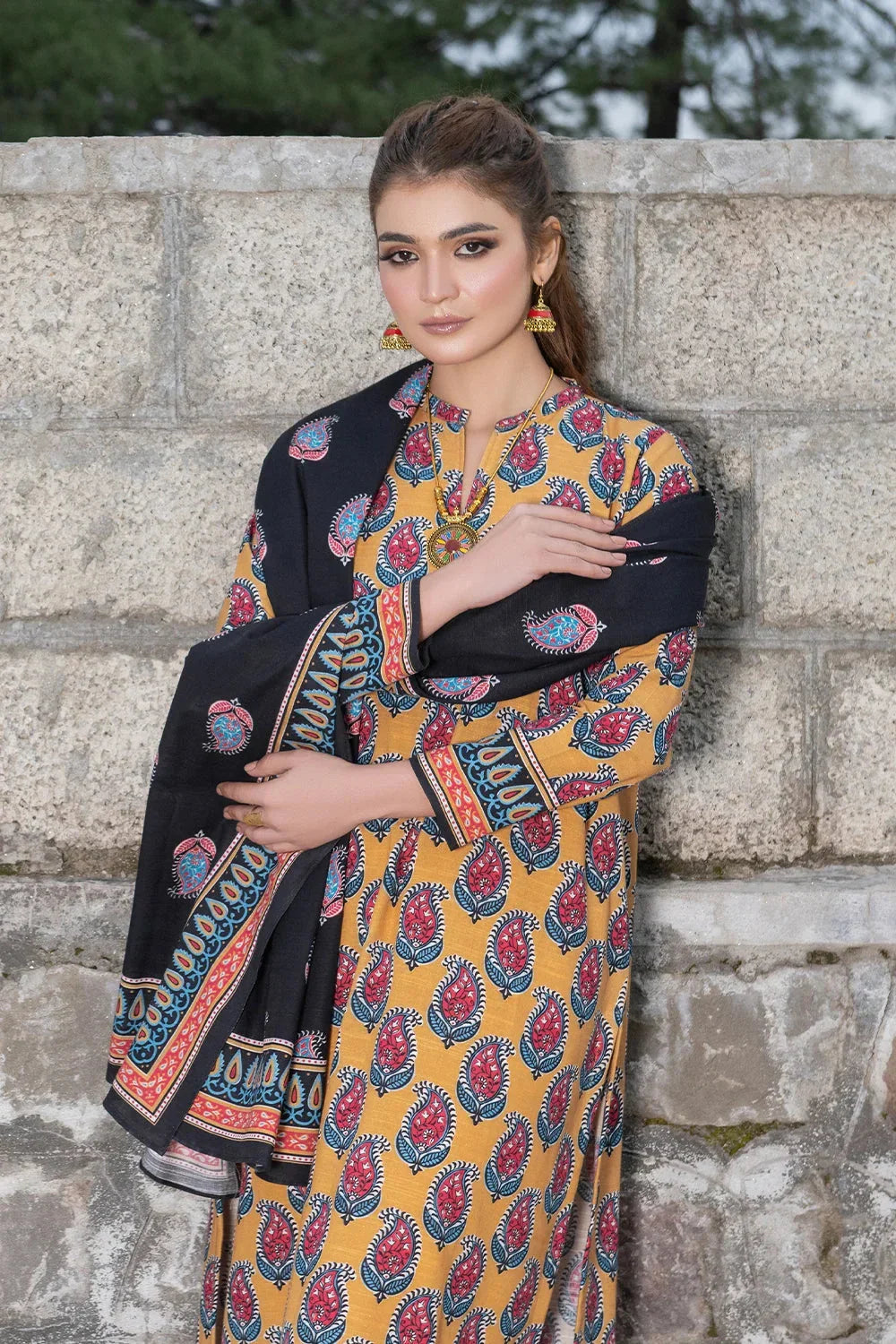 3PC Printed Unstitched Khaddar Suit KKH-3560 Printed KHAS STORES 