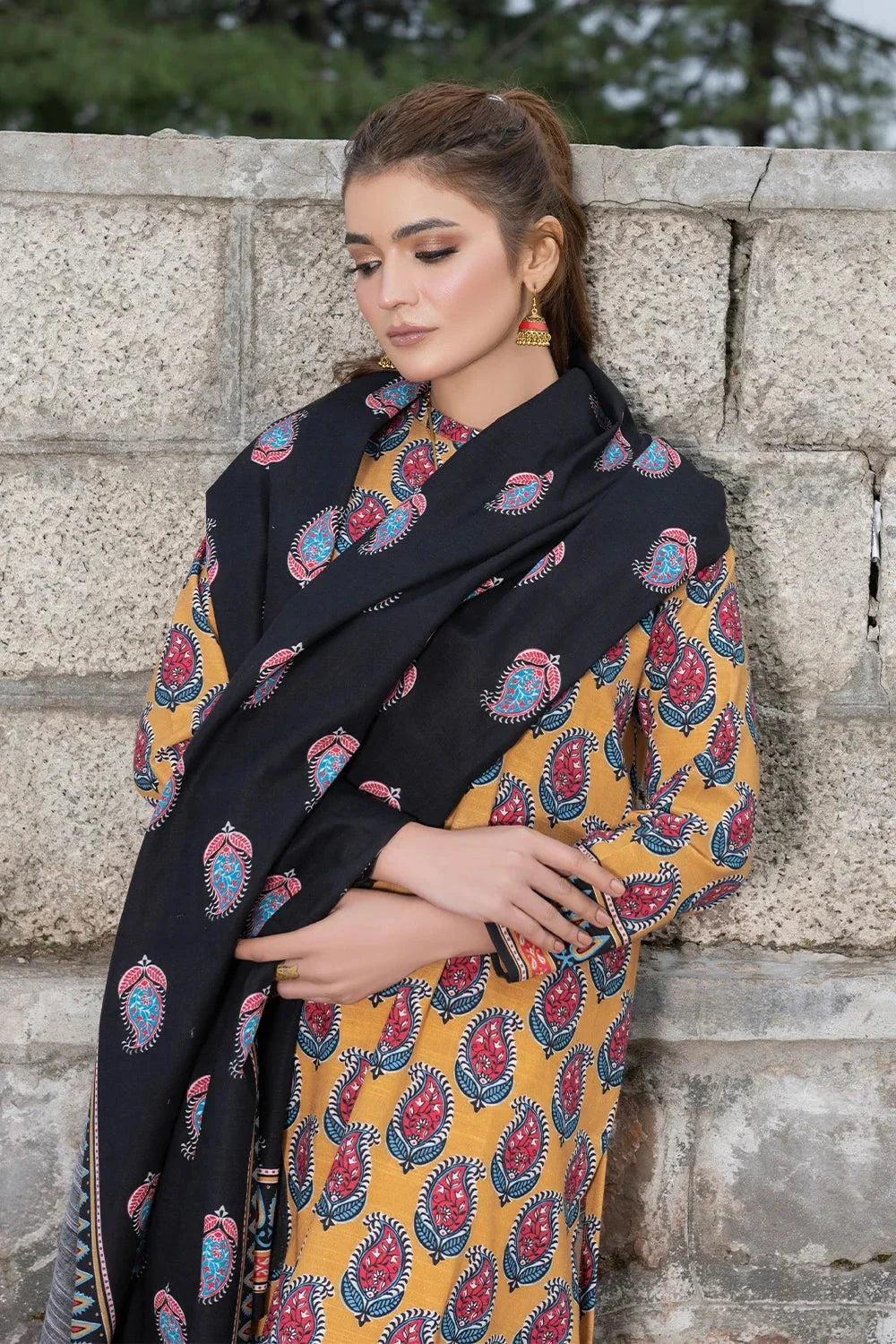 3PC Printed Unstitched Khaddar Suit KKH-3560 Printed KHAS STORES 